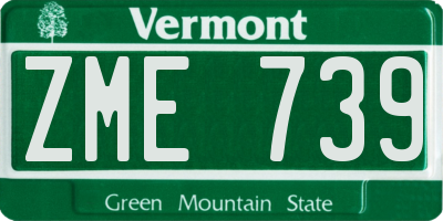 VT license plate ZME739