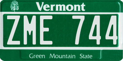 VT license plate ZME744