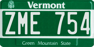 VT license plate ZME754