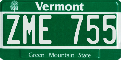 VT license plate ZME755