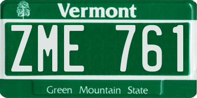 VT license plate ZME761