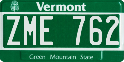 VT license plate ZME762