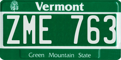 VT license plate ZME763