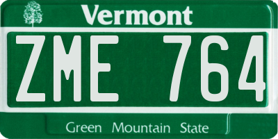 VT license plate ZME764