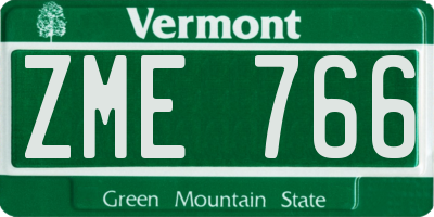 VT license plate ZME766