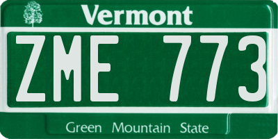 VT license plate ZME773