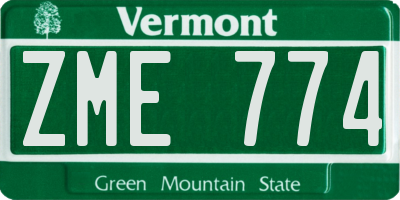 VT license plate ZME774