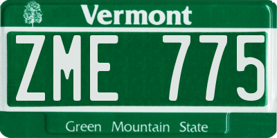 VT license plate ZME775