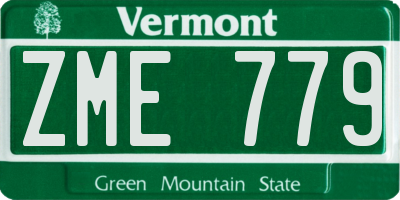 VT license plate ZME779
