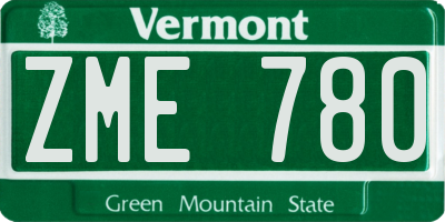 VT license plate ZME780