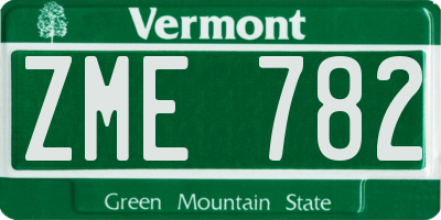 VT license plate ZME782