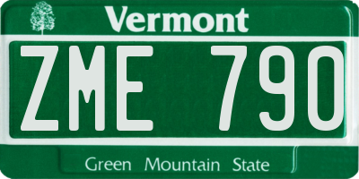 VT license plate ZME790