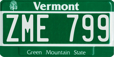 VT license plate ZME799
