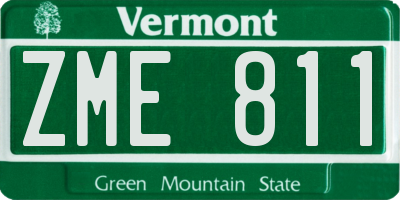 VT license plate ZME811