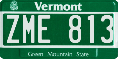 VT license plate ZME813
