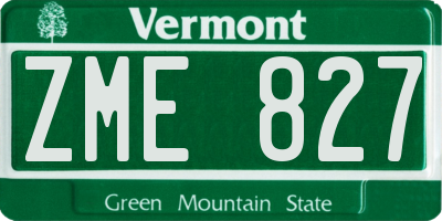 VT license plate ZME827