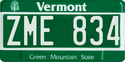 VT license plate ZME834