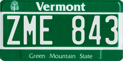 VT license plate ZME843