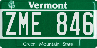 VT license plate ZME846