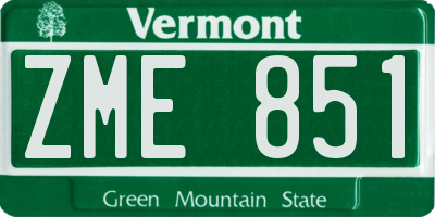 VT license plate ZME851