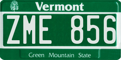 VT license plate ZME856