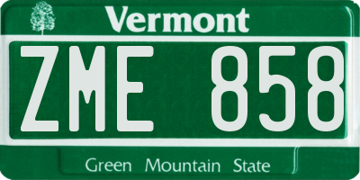VT license plate ZME858
