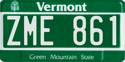 VT license plate ZME861