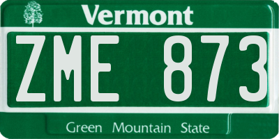 VT license plate ZME873