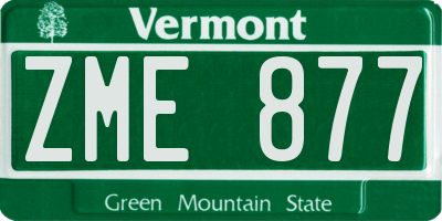 VT license plate ZME877