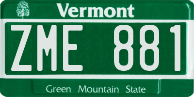 VT license plate ZME881