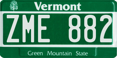 VT license plate ZME882