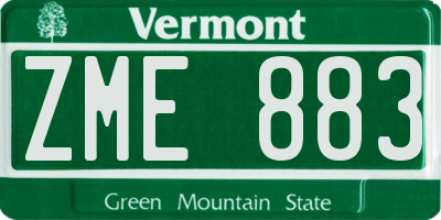 VT license plate ZME883