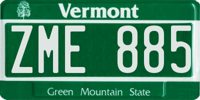 VT license plate ZME885