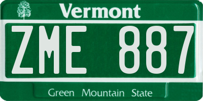 VT license plate ZME887