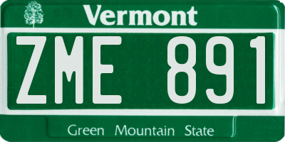 VT license plate ZME891