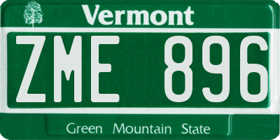 VT license plate ZME896