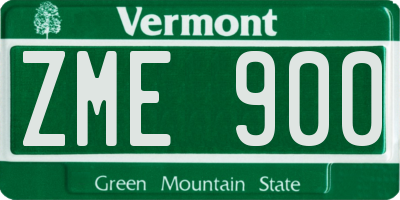 VT license plate ZME900