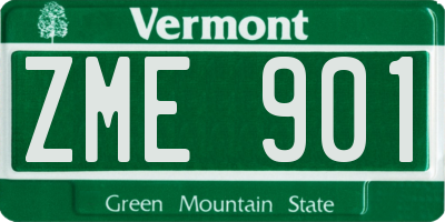 VT license plate ZME901