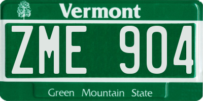 VT license plate ZME904