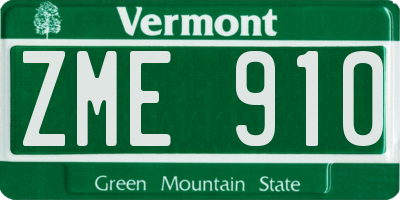 VT license plate ZME910