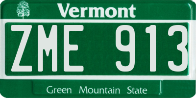 VT license plate ZME913