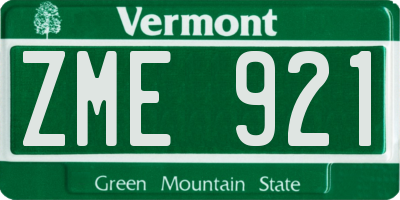 VT license plate ZME921