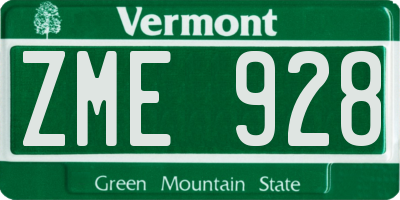 VT license plate ZME928