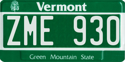 VT license plate ZME930