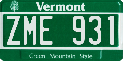 VT license plate ZME931