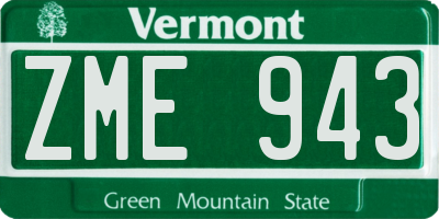 VT license plate ZME943