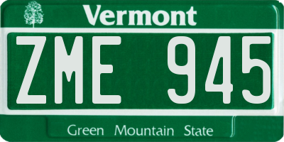 VT license plate ZME945
