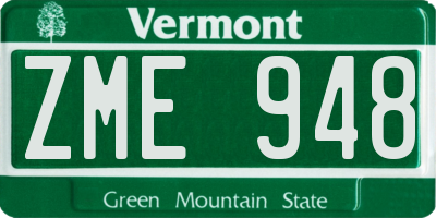 VT license plate ZME948