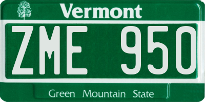VT license plate ZME950