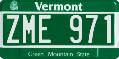 VT license plate ZME971